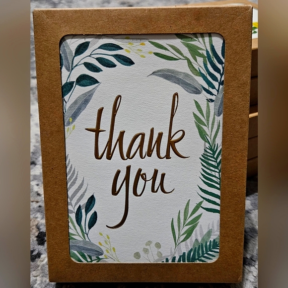 Thank You Card with Leaf Design - Hallmark, Blank Inside - Picture 1 of 2